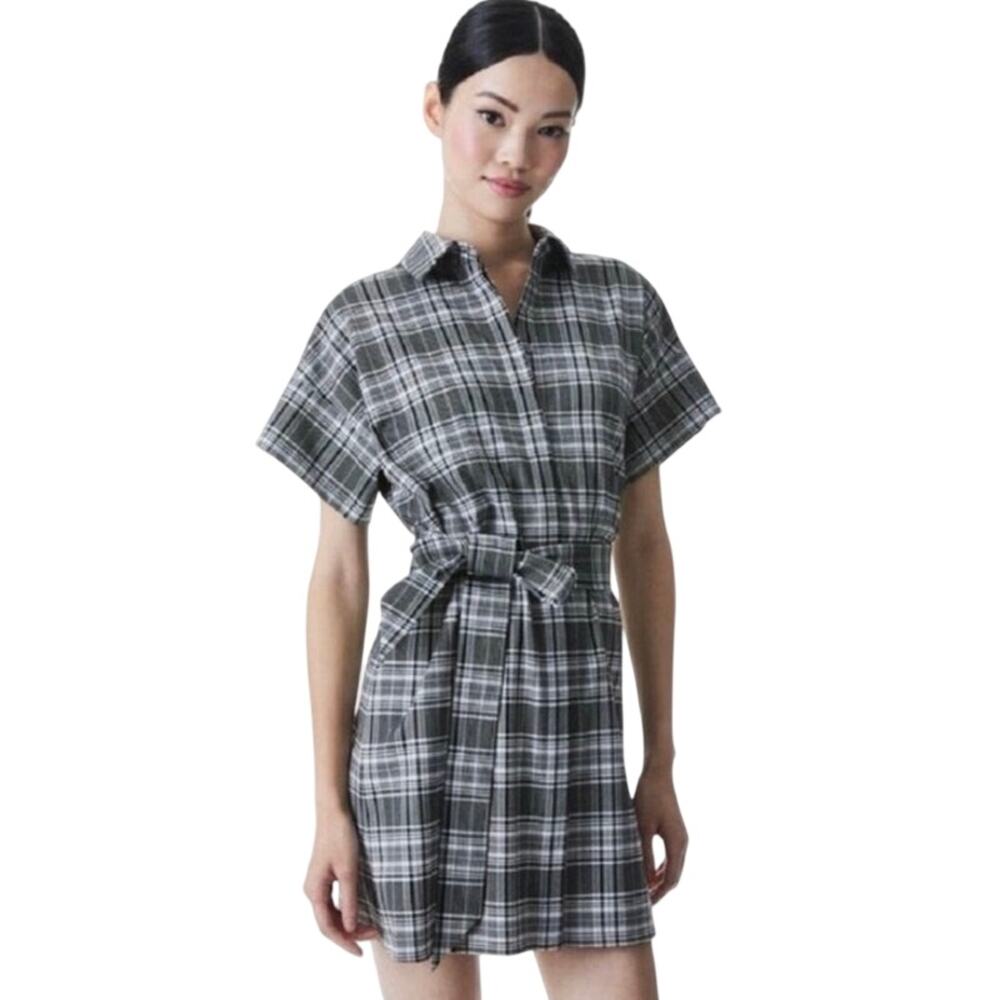 Alice + Olivia Classics Size M Lucette Plaid Shirt Dress Academia - Picture 1 of 7